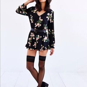 Pins And Needles Silky Ruffle-Short Romper
